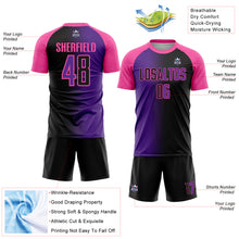 Charger l'image dans la galerie, Custom Black Purple-Pink Sublimation Gradient Fashion Soccer Uniform Jersey
