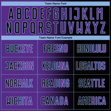 Load image into Gallery viewer, Custom Black Purple-Light Blue Sublimation Gradient Fashion Soccer Uniform Jersey