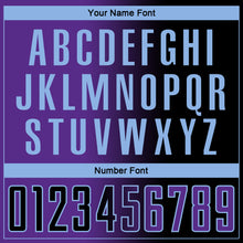 Load image into Gallery viewer, Custom Black Purple-Light Blue Sublimation Gradient Fashion Soccer Uniform Jersey