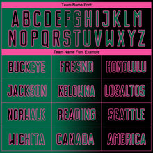 Laden Sie das Bild in den Galerie-Viewer, Custom Black Kelly Green-Pink Sublimation Gradient Fashion Soccer Uniform Jersey