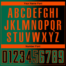 Laden Sie das Bild in den Galerie-Viewer, Custom Black Kelly Green-Orange Sublimation Gradient Fashion Soccer Uniform Jersey