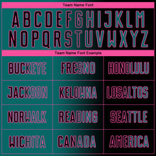 Laden Sie das Bild in den Galerie-Viewer, Custom Black Teal-Pink Sublimation Gradient Fashion Soccer Uniform Jersey