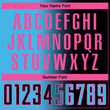 Load image into Gallery viewer, Custom Black Sky Blue-Pink Sublimation Gradient Fashion Soccer Uniform Jersey