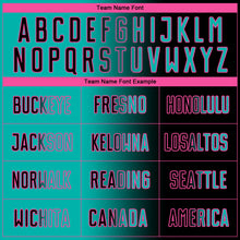 Laden Sie das Bild in den Galerie-Viewer, Custom Black Aqua-Pink Sublimation Gradient Fashion Soccer Uniform Jersey