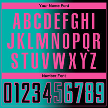 Laden Sie das Bild in den Galerie-Viewer, Custom Black Aqua-Pink Sublimation Gradient Fashion Soccer Uniform Jersey