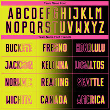 Laden Sie das Bild in den Galerie-Viewer, Custom Black Neon Yellow-Pink Sublimation Gradient Fashion Soccer Uniform Jersey