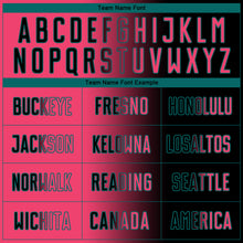 Laden Sie das Bild in den Galerie-Viewer, Custom Black Neon Pink-Teal Sublimation Gradient Fashion Soccer Uniform Jersey