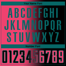 Laden Sie das Bild in den Galerie-Viewer, Custom Black Neon Pink-Teal Sublimation Gradient Fashion Soccer Uniform Jersey