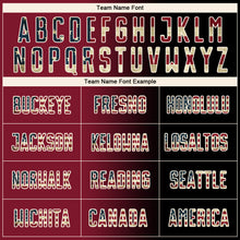 Laden Sie das Bild in den Galerie-Viewer, Custom Black Vintage USA Flag Crimson-Cream Sublimation Gradient Fashion Soccer Uniform Jersey