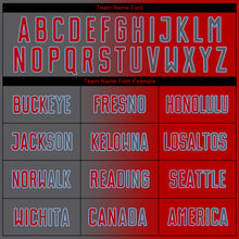 Load image into Gallery viewer, Custom Red Steel Gray-Light Blue Sublimation Gradient Fashion Soccer Uniform Jersey