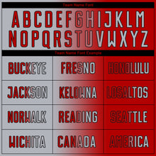 Laden Sie das Bild in den Galerie-Viewer, Custom Red Gray-Black Sublimation Gradient Fashion Soccer Uniform Jersey