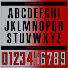 Laden Sie das Bild in den Galerie-Viewer, Custom Red Gray-Black Sublimation Gradient Fashion Soccer Uniform Jersey