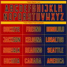 Load image into Gallery viewer, Custom Navy Red-Gold Sublimation Gradient Fashion Soccer Uniform Jersey