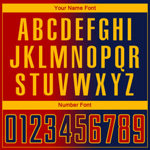 Load image into Gallery viewer, Custom Navy Red-Gold Sublimation Gradient Fashion Soccer Uniform Jersey