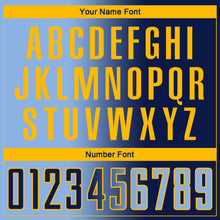 Load image into Gallery viewer, Custom Navy Light Blue-Gold Sublimation Gradient Fashion Soccer Uniform Jersey