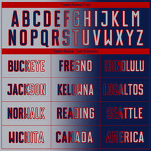 Load image into Gallery viewer, Custom Navy Gray-Red Sublimation Gradient Fashion Soccer Uniform Jersey