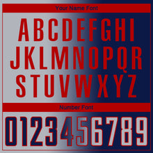 Load image into Gallery viewer, Custom Navy Gray-Red Sublimation Gradient Fashion Soccer Uniform Jersey