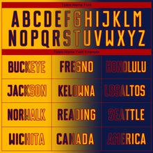 Load image into Gallery viewer, Custom Navy Gold-Red Sublimation Gradient Fashion Soccer Uniform Jersey