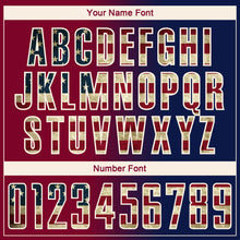 Charger l'image dans la galerie, Custom Navy Vintage USA Flag Maroon-Cream Sublimation Gradient Fashion Soccer Uniform Jersey