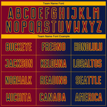 Load image into Gallery viewer, Custom Navy Maroon-Gold Sublimation Gradient Fashion Soccer Uniform Jersey