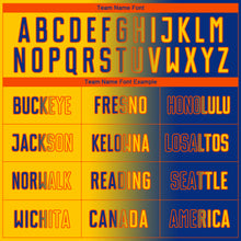 Laden Sie das Bild in den Galerie-Viewer, Custom Royal Yellow-Orange Sublimation Gradient Fashion Soccer Uniform Jersey