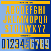 Загрузить изображение в средство просмотра галереи, Custom Royal Light Blue-Gold Sublimation Gradient Fashion Soccer Uniform Jersey