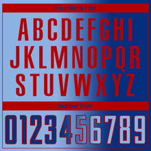 Laden Sie das Bild in den Galerie-Viewer, Custom Royal Light Blue-Red Sublimation Gradient Fashion Soccer Uniform Jersey