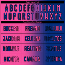 Laden Sie das Bild in den Galerie-Viewer, Custom Royal Pink-Black Sublimation Gradient Fashion Soccer Uniform Jersey