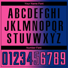 Laden Sie das Bild in den Galerie-Viewer, Custom Royal Pink-Black Sublimation Gradient Fashion Soccer Uniform Jersey