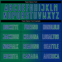 Laden Sie das Bild in den Galerie-Viewer, Custom Royal Kelly Green-Gray Sublimation Gradient Fashion Soccer Uniform Jersey