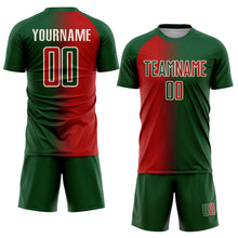 Charger l'image dans la galerie, Custom Green Red-Cream Sublimation Gradient Fashion Soccer Uniform Jersey