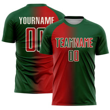Charger l'image dans la galerie, Custom Green Red-Cream Sublimation Gradient Fashion Soccer Uniform Jersey