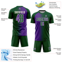 Загрузить изображение в средство просмотра галереи, Custom Green Purple-Cream Sublimation Gradient Fashion Soccer Uniform Jersey