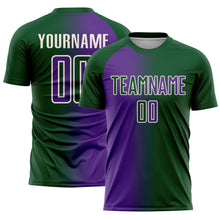 Загрузить изображение в средство просмотра галереи, Custom Green Purple-Cream Sublimation Gradient Fashion Soccer Uniform Jersey
