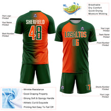 Загрузить изображение в средство просмотра галереи, Custom Green Orange-Cream Sublimation Gradient Fashion Soccer Uniform Jersey