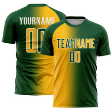 Загрузить изображение в средство просмотра галереи, Custom Green Gold-Cream Sublimation Gradient Fashion Soccer Uniform Jersey
