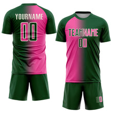 Загрузить изображение в средство просмотра галереи, Custom Green Pink-Cream Sublimation Gradient Fashion Soccer Uniform Jersey