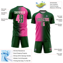 Загрузить изображение в средство просмотра галереи, Custom Green Pink-Cream Sublimation Gradient Fashion Soccer Uniform Jersey