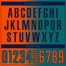 Load image into Gallery viewer, Custom Teal Orange-Navy Sublimation Gradient Fashion Soccer Uniform Jersey