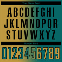 Load image into Gallery viewer, Custom Teal Old Gold-Black Sublimation Gradient Fashion Soccer Uniform Jersey