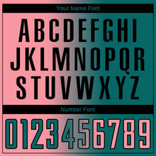 Load image into Gallery viewer, Custom Teal Medium Pink-Black Sublimation Gradient Fashion Soccer Uniform Jersey