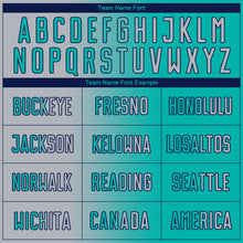 Load image into Gallery viewer, Custom Aqua Gray-Navy Sublimation Gradient Fashion Soccer Uniform Jersey