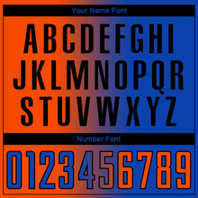 Laden Sie das Bild in den Galerie-Viewer, Custom Thunder Blue Orange-Black Sublimation Gradient Fashion Soccer Uniform Jersey