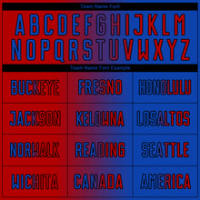 Laden Sie das Bild in den Galerie-Viewer, Custom Thunder Blue Red-Black Sublimation Gradient Fashion Soccer Uniform Jersey