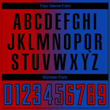 Laden Sie das Bild in den Galerie-Viewer, Custom Thunder Blue Red-Black Sublimation Gradient Fashion Soccer Uniform Jersey