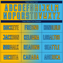 Charger l'image dans la galerie, Custom Sky Blue Gold-Black Sublimation Gradient Fashion Soccer Uniform Jersey