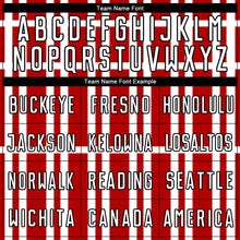 Load image into Gallery viewer, Custom Red White-Black Stripe Line Sublimation Soccer Uniform Jersey