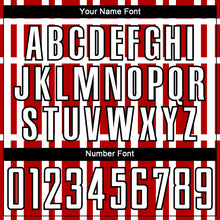 Load image into Gallery viewer, Custom Red White-Black Stripe Line Sublimation Soccer Uniform Jersey