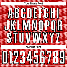 Load image into Gallery viewer, Custom Red White-Black Stripe Line Sublimation Soccer Uniform Jersey