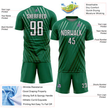 Charger l'image dans la galerie, Custom Kelly Green White-Black Stripe Line Sublimation Soccer Uniform Jersey